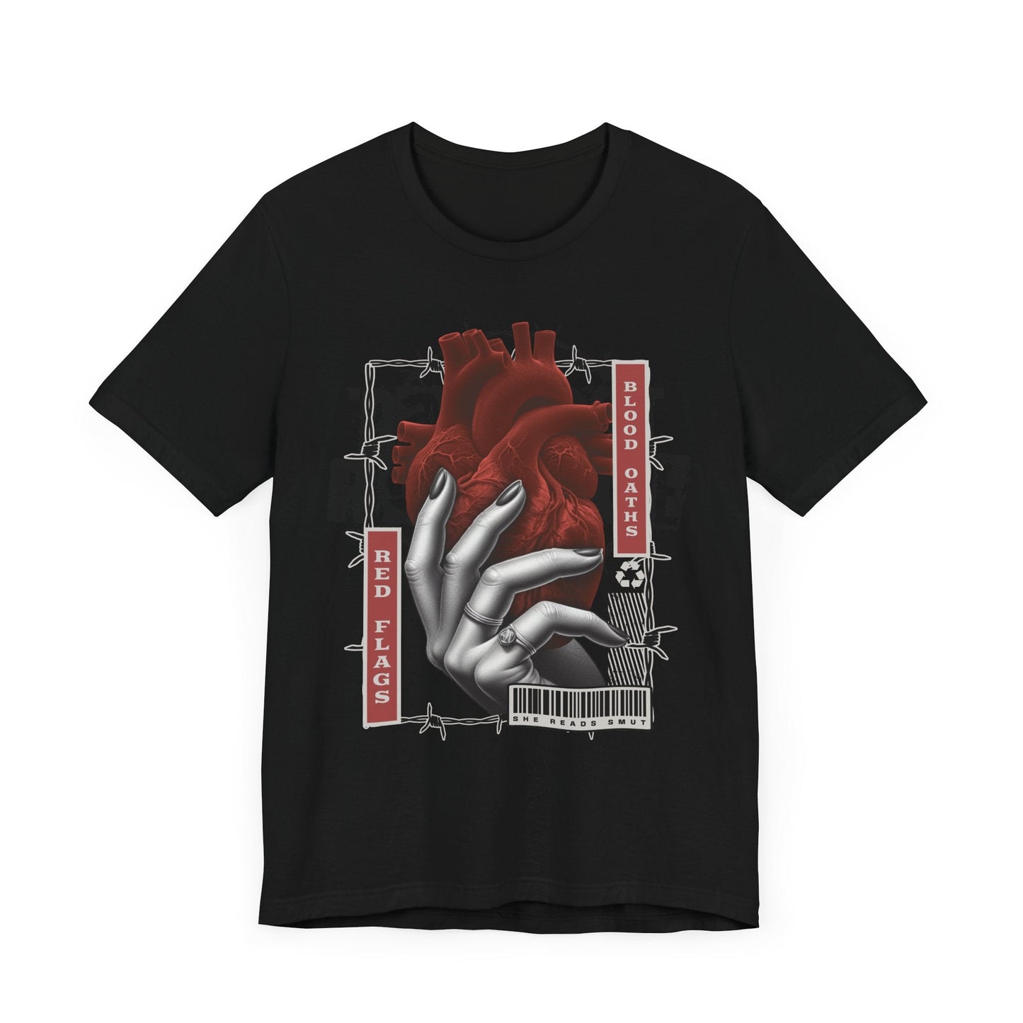 Red Flags & Blood Oaths T-Shirt – She Reads Smut Dark Romance Tee Offbeat Opulence