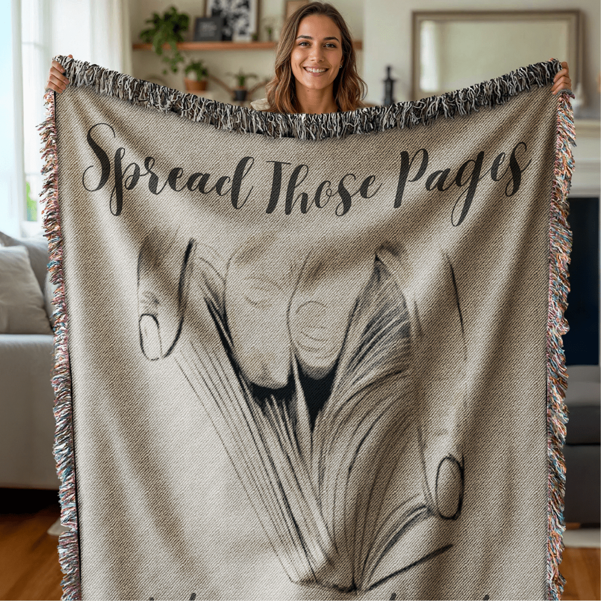 Spread Those Pages – Spicy Woven Blanket Offbeat Opulence