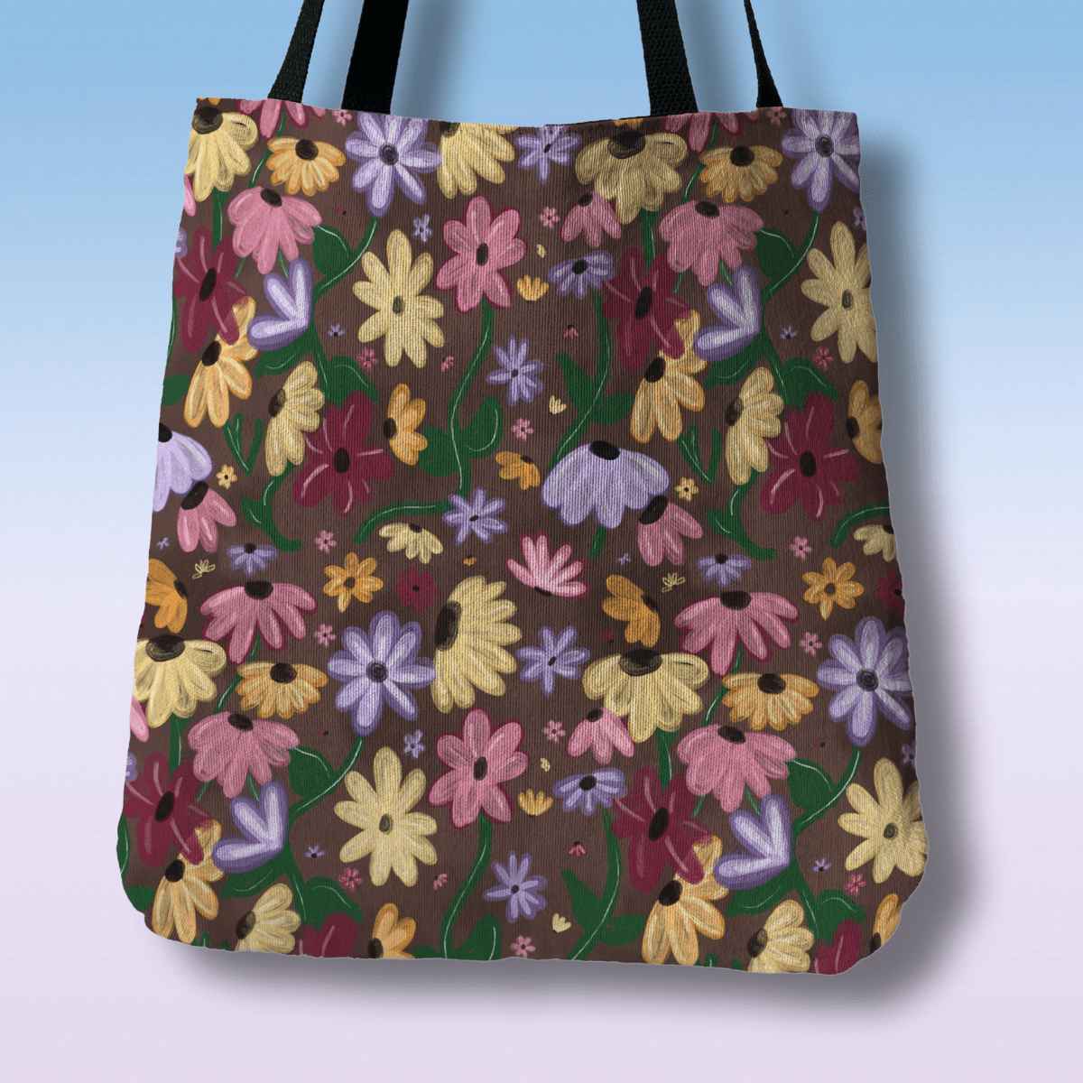 Surprise Song Piano Floral Woven Tote Offbeat Opulence