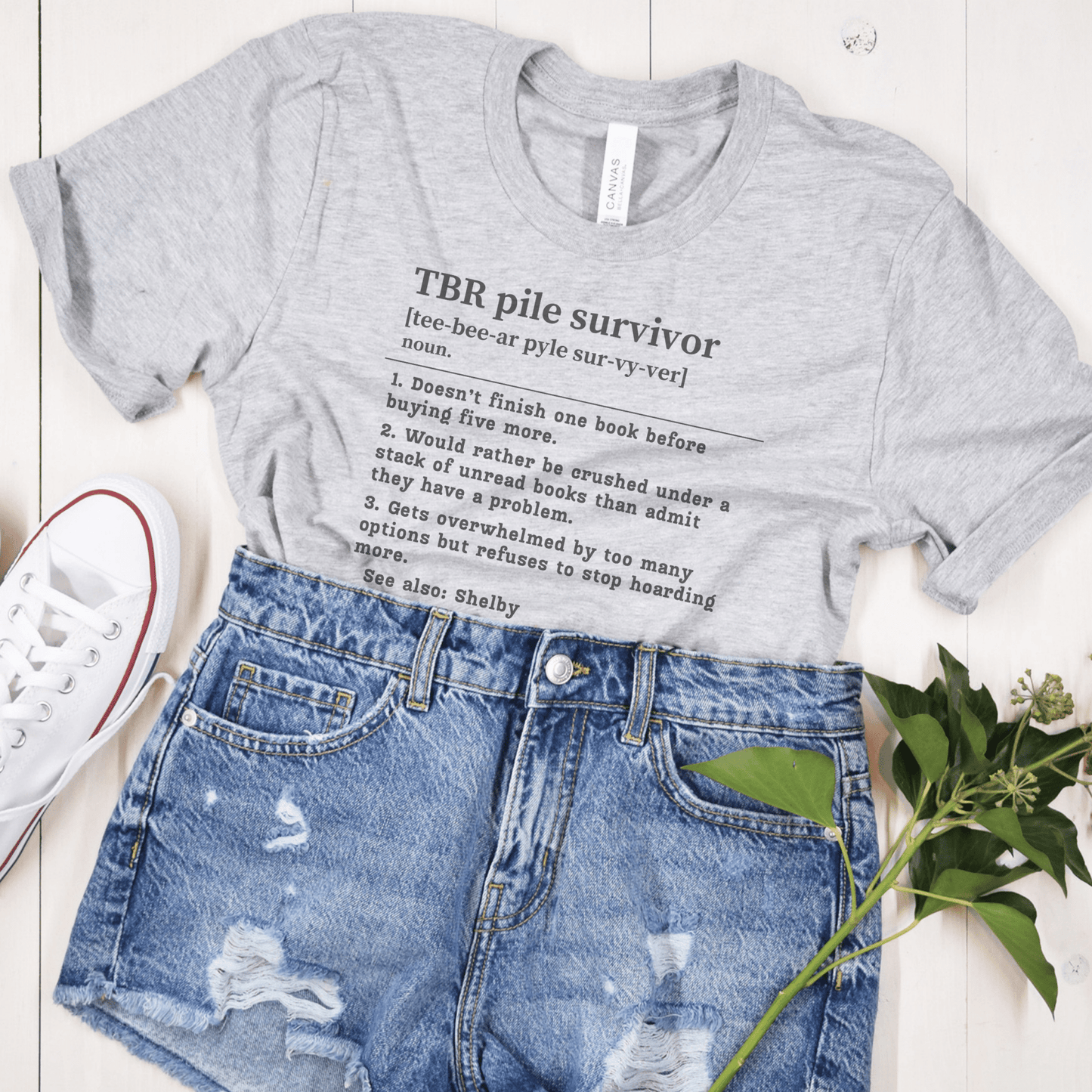 TBR Survivor T-Shirt – Personalized Book Hoarder Definition Tee Offbeat Opulence
