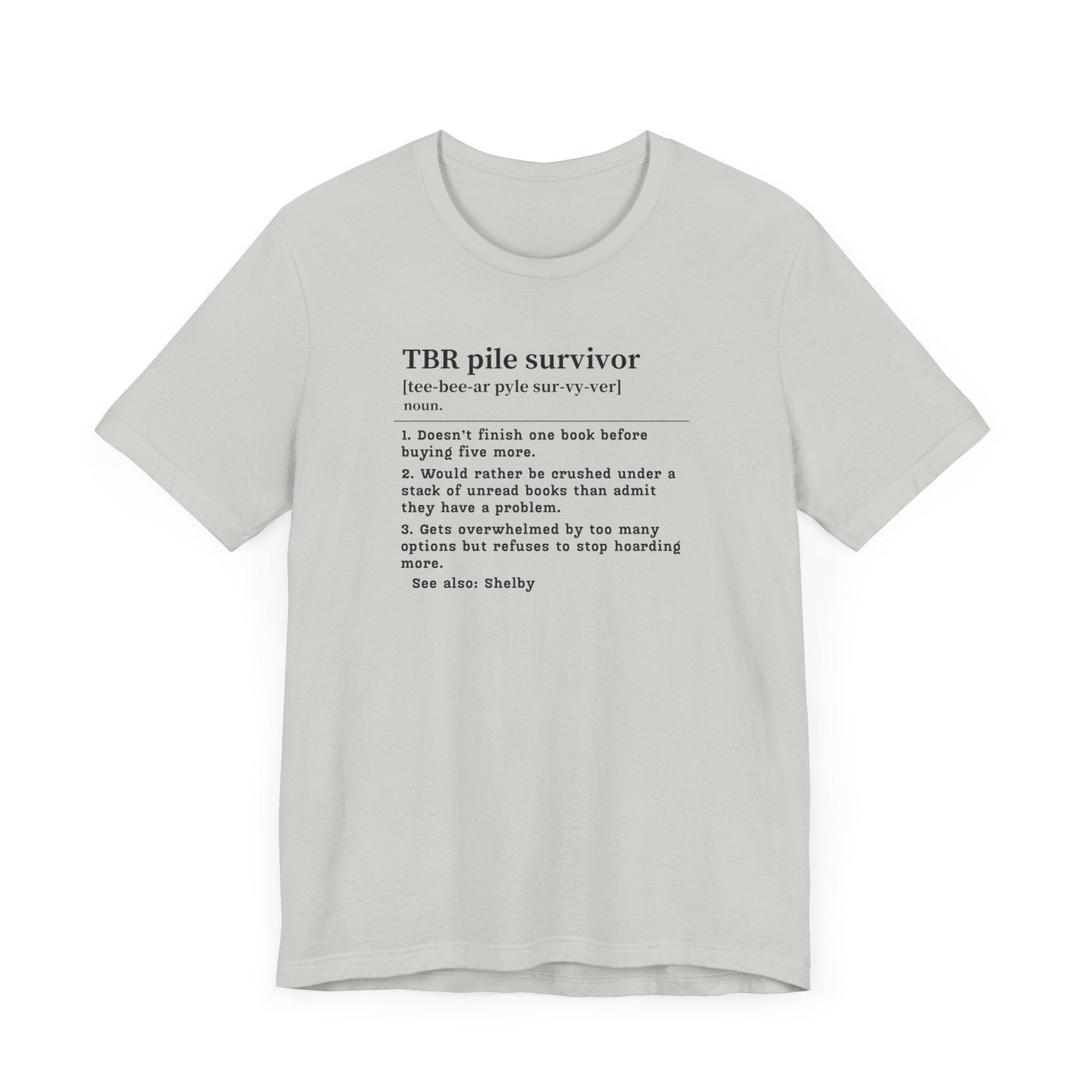 TBR Survivor T-Shirt – Personalized Book Hoarder Definition Tee Offbeat Opulence