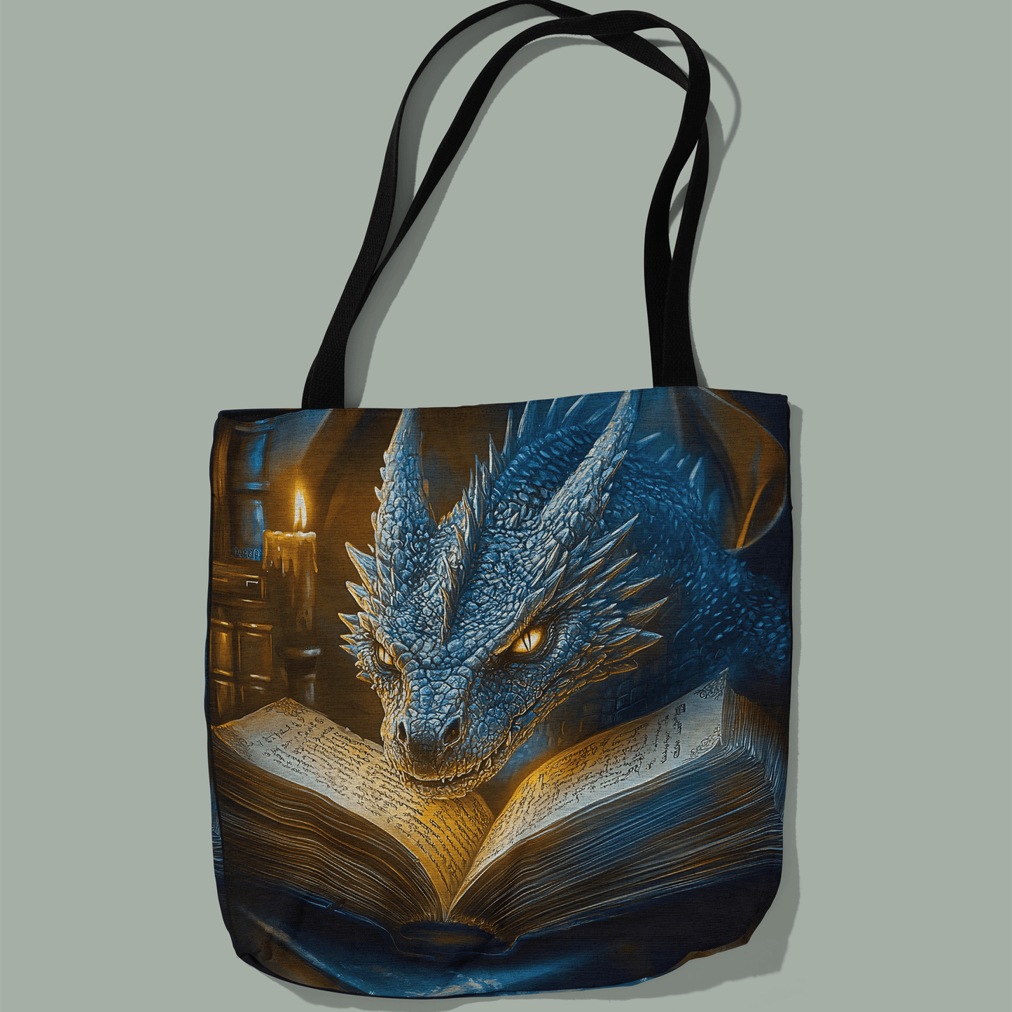 The Bookwyrm Woven Tote – Fantasy Dragon Book Bag for Readers Offbeat Opulence