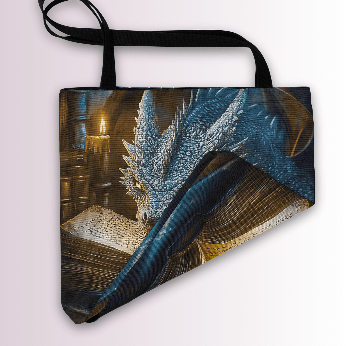 The Bookwyrm Woven Tote – Fantasy Dragon Book Bag for Readers Offbeat Opulence