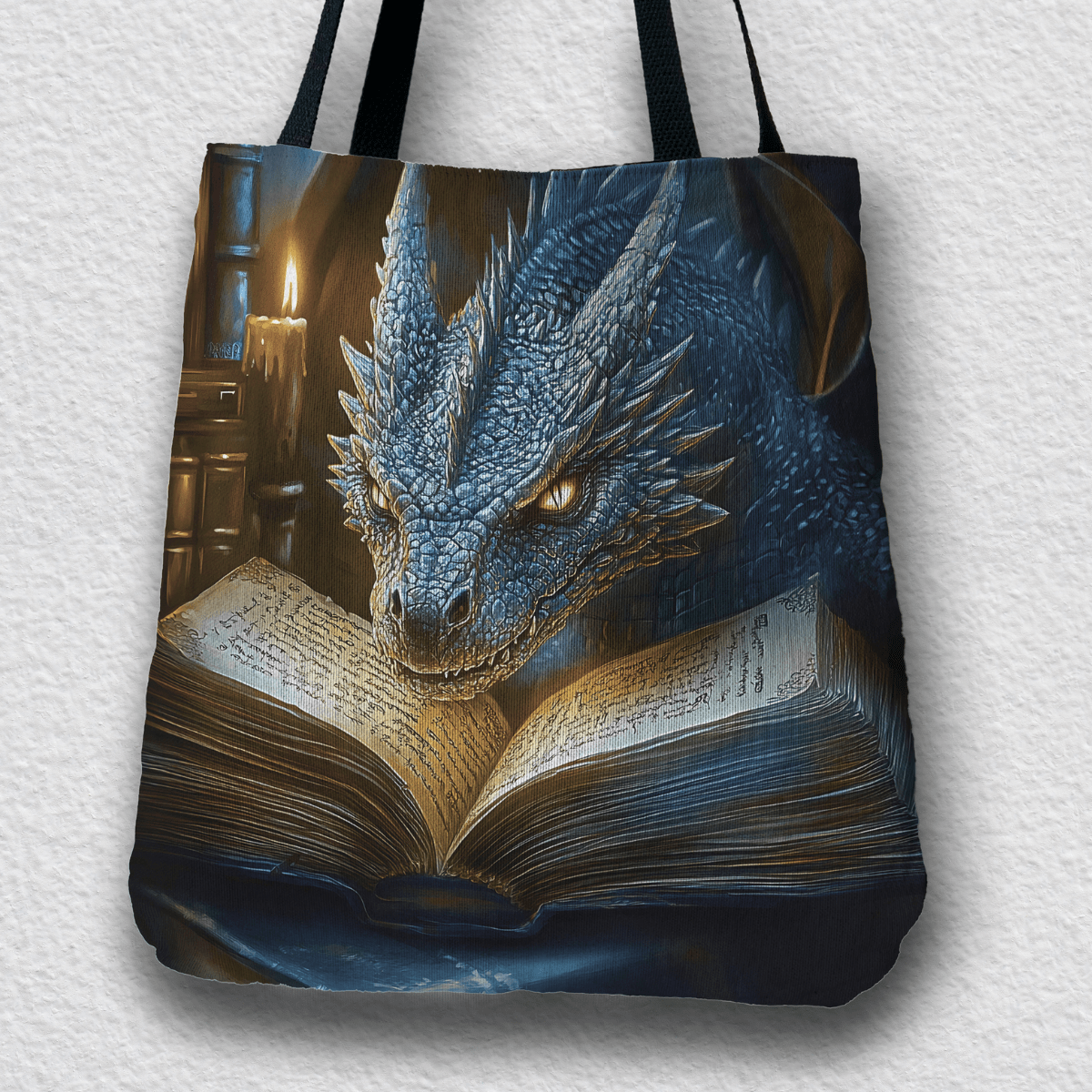 The Bookwyrm Woven Tote – Fantasy Dragon Book Bag for Readers Offbeat Opulence