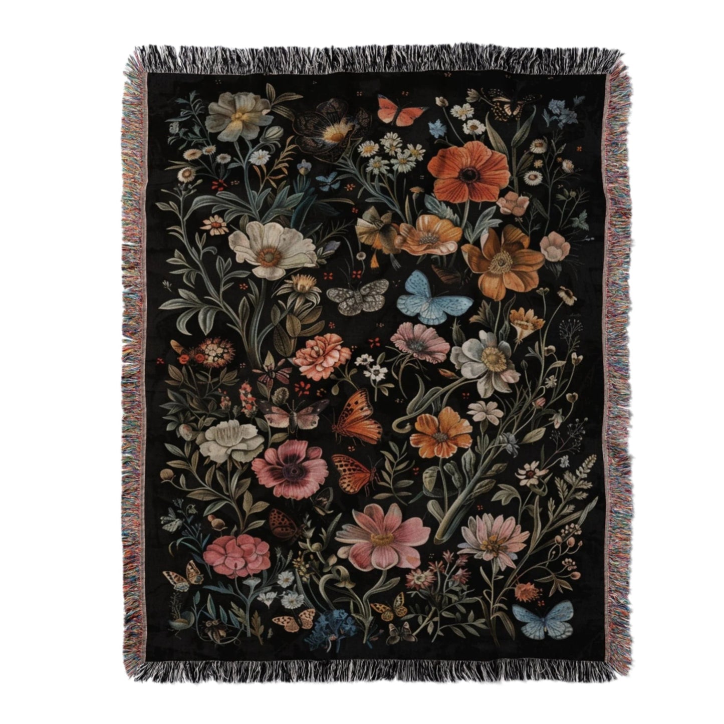 Wildflower Haven Woven Blanket – A Botanical Masterpiece Offbeat Opulence