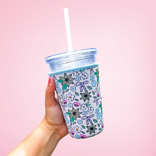 Oak Shore Collective LLC - Floral Bows | Iced Coffee Sleeve
