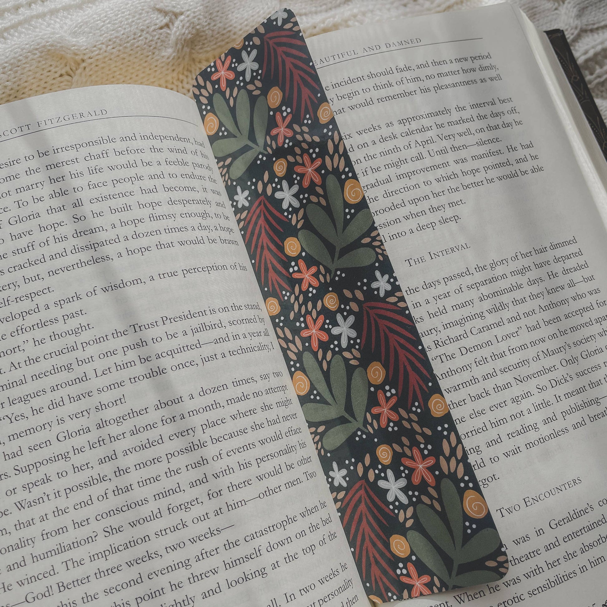 Meaggie Moos - Dark Florals Hand Drawn Bookmark 2x8 | Glossy The Secret Garden Bookery