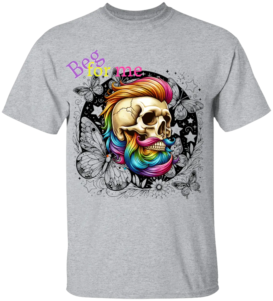 Beg Bearded Skull T-Shirt Literary Fantasy
