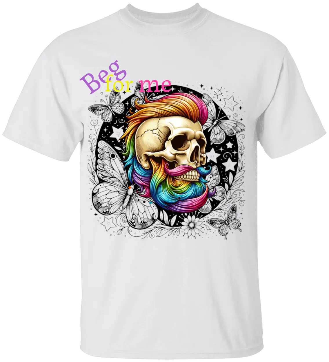 Beg Bearded Skull T-Shirt Literary Fantasy