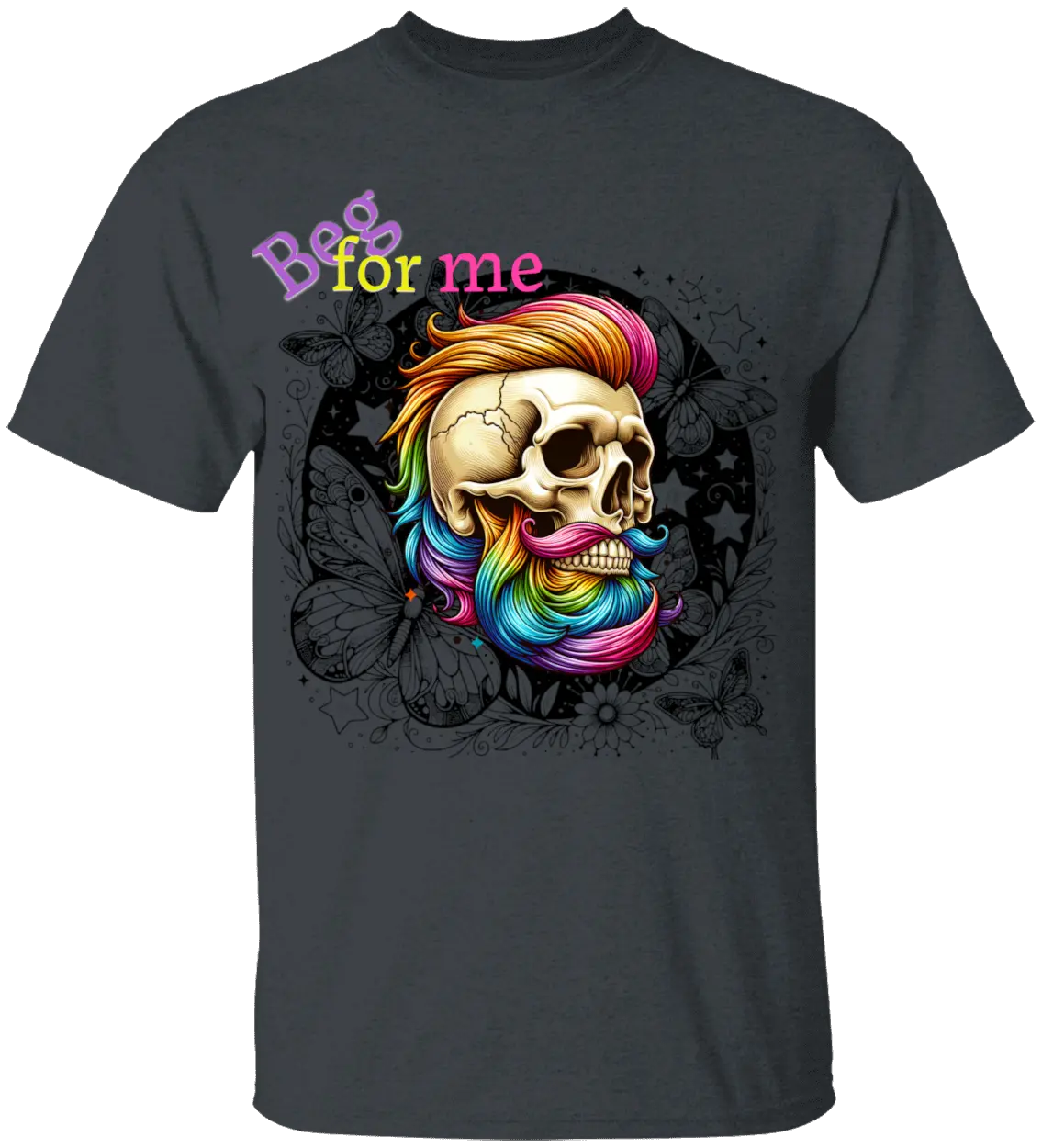 Beg Bearded Skull T-Shirt Literary Fantasy