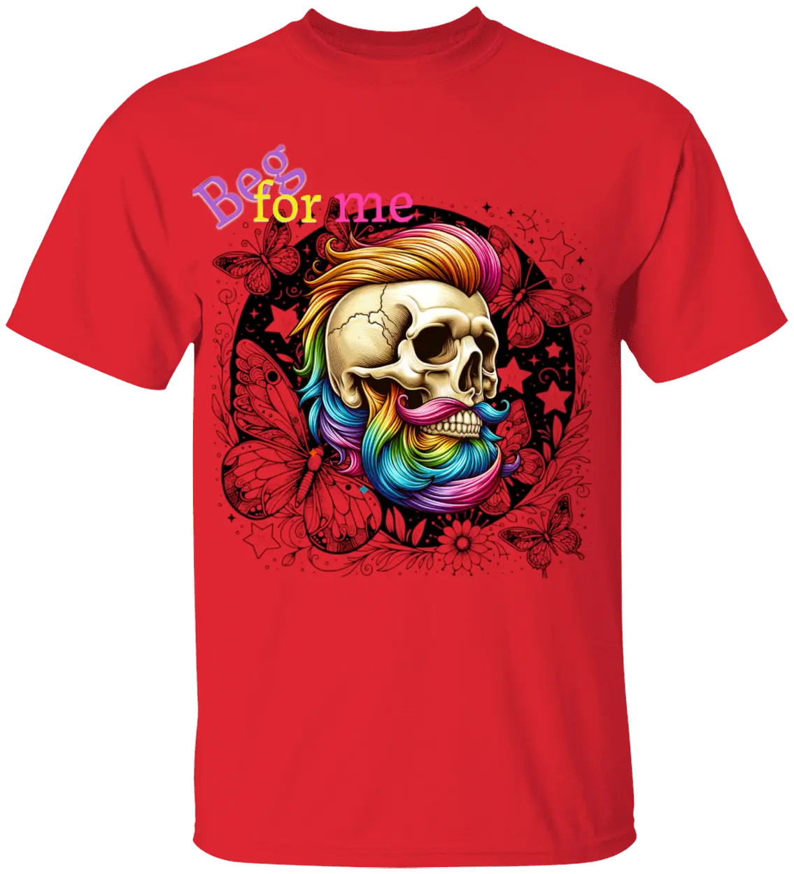 Beg Bearded Skull T-Shirt Literary Fantasy