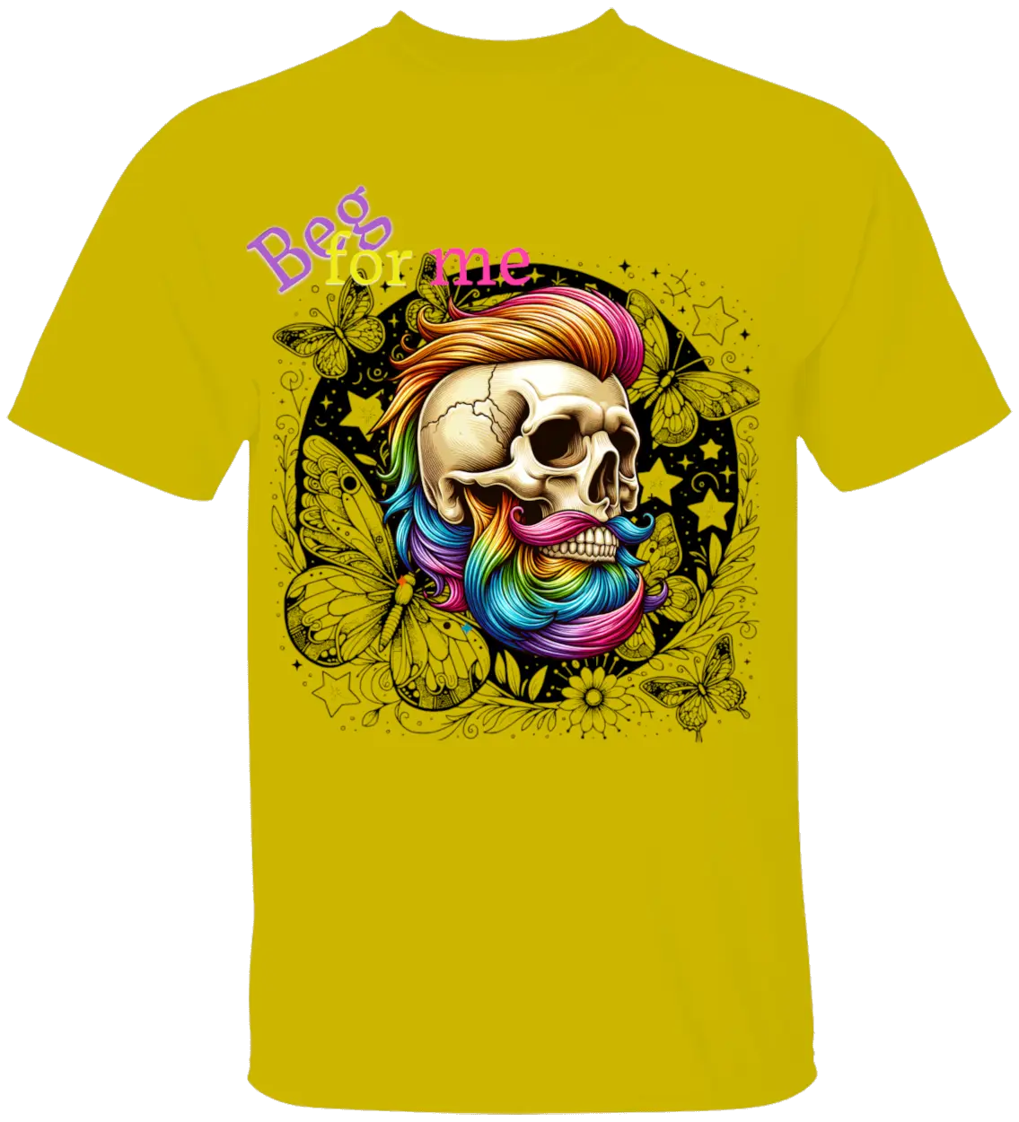 Beg Bearded Skull T-Shirt Literary Fantasy