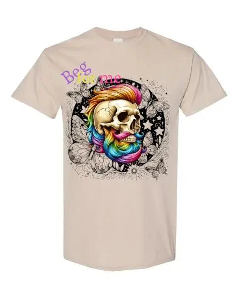 Beg Bearded Skull T-Shirt Literary Fantasy