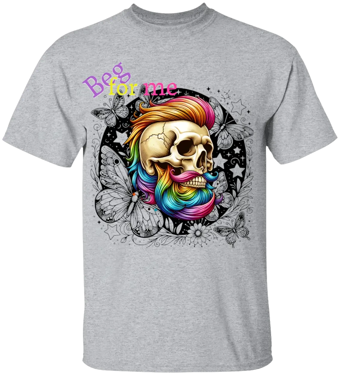 Beg Bearded Skull T-Shirt Literary Fantasy
