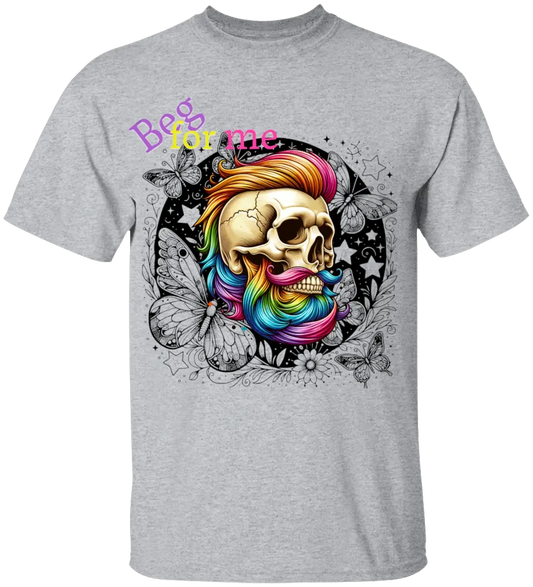 Beg Bearded Skull T-Shirt Literary Fantasy