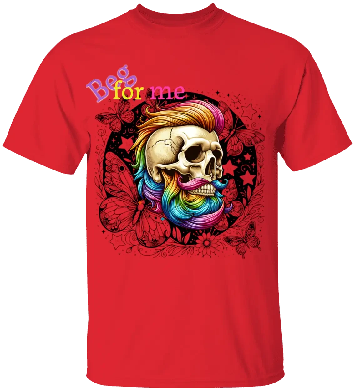 Beg Bearded Skull T-Shirt Literary Fantasy