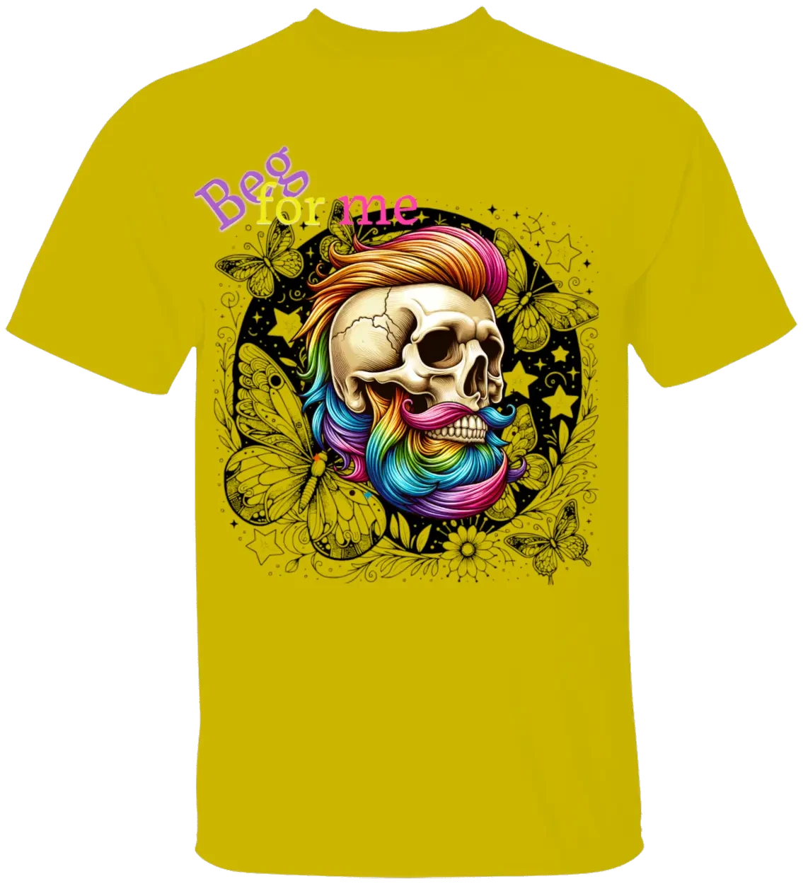 Beg Bearded Skull T-Shirt Literary Fantasy