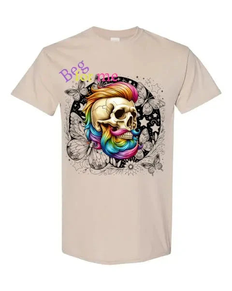 Beg Bearded Skull T-Shirt Literary Fantasy