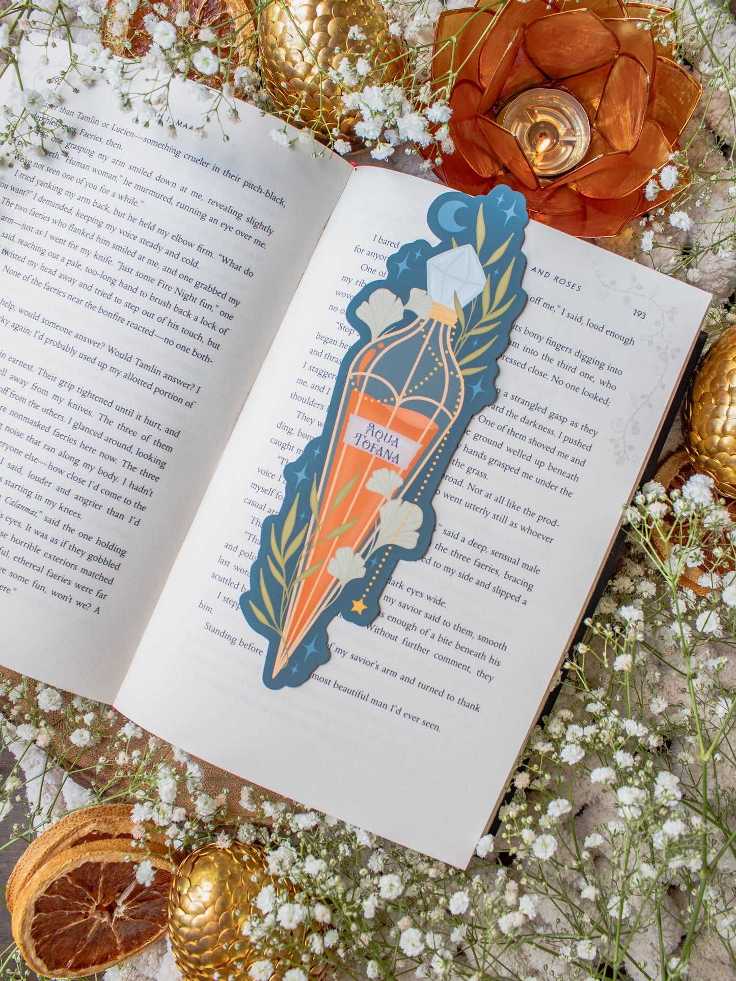 Bookmark - Aqua Tofana Vial Die-Cut Smitten Booktique