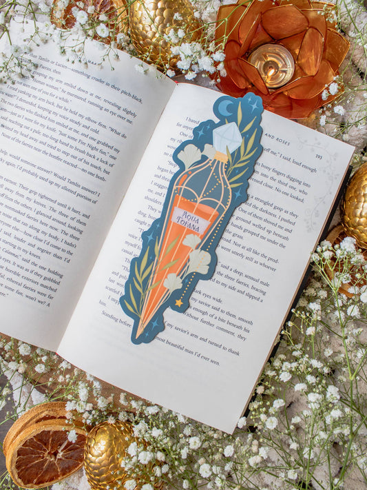 Bookmark - Aqua Tofana Vial Die-Cut Smitten Booktique