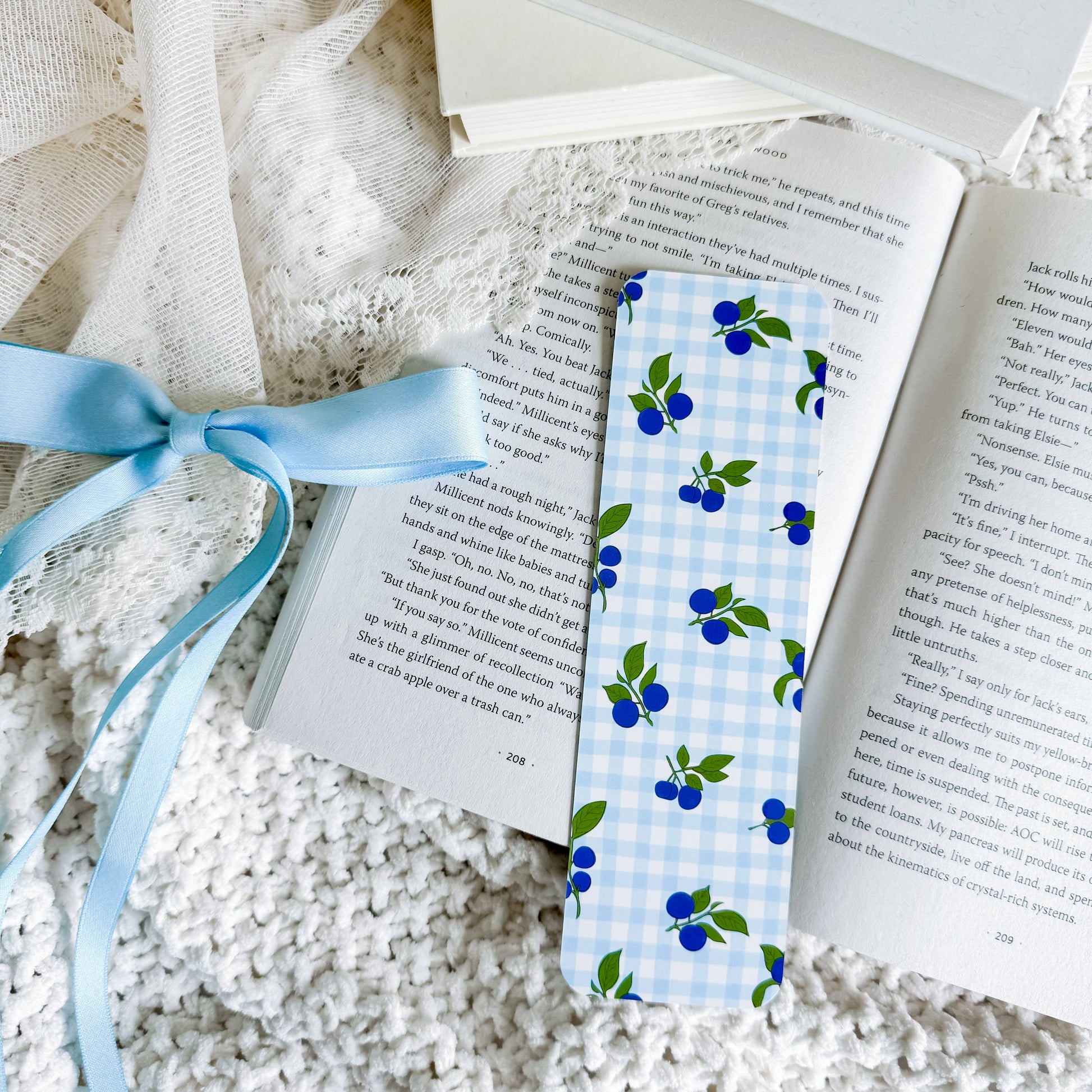 Bookmark - Blueberries & Gingham Smitten Booktique