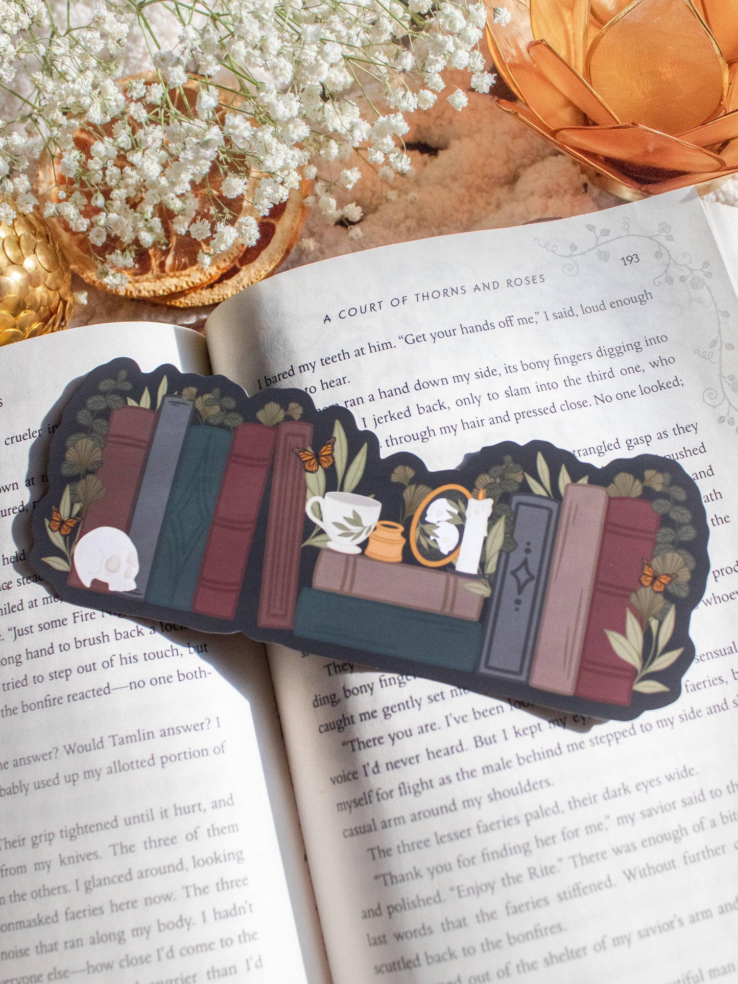 Bookmark - Dark Academia Bookshelf Smitten Booktique