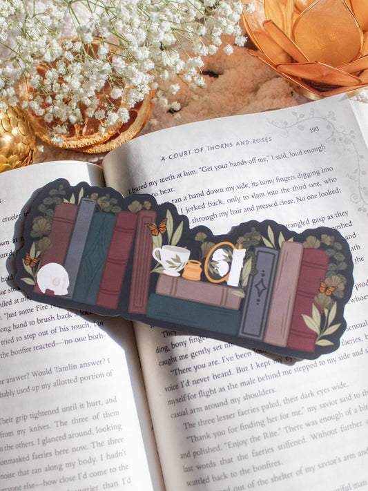 Bookmark - Dark Academia Bookshelf Smitten Booktique