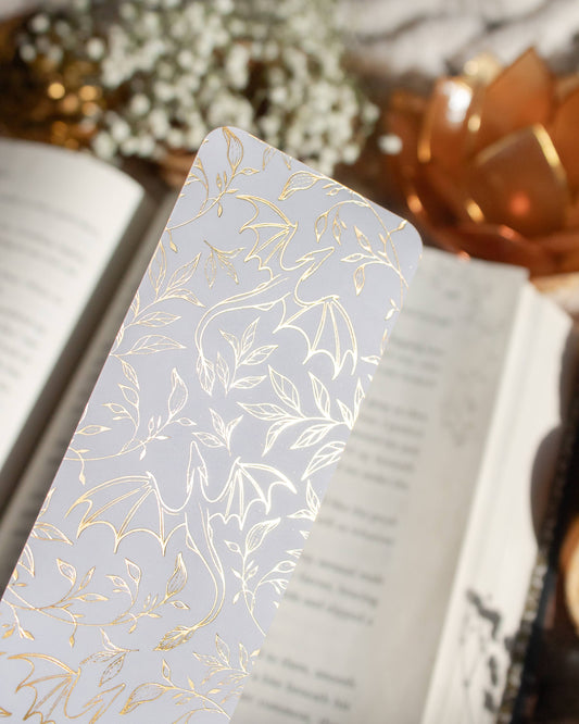 Bookmark - Gold Foil Dragons Smitten Booktique