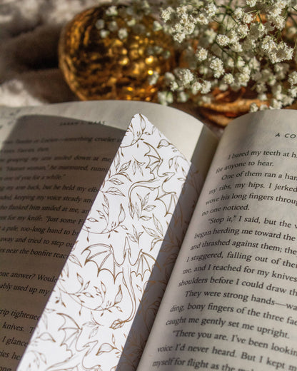Bookmark - Gold Foil Dragons Smitten Booktique
