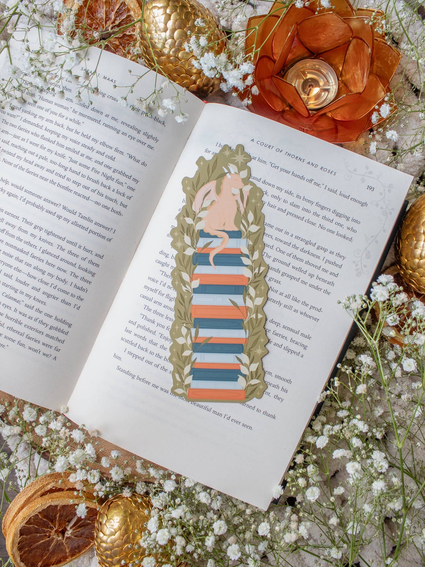 Bookmark - Little Bookstack Dragon Smitten Booktique