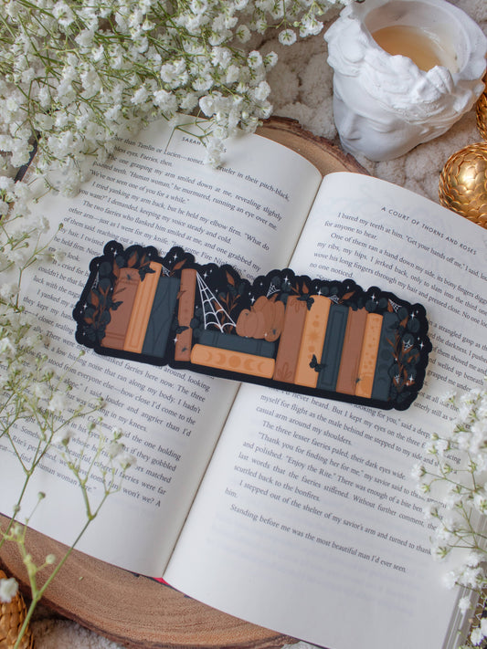 Bookmark - Spooky Halloween Bookshelf Die Cut Smitten Booktique
