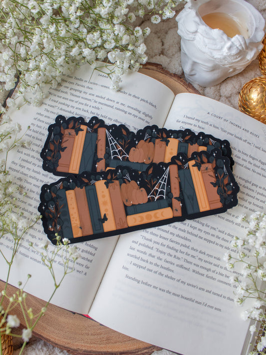 Bookmark - Spooky Halloween Bookshelf Die Cut Smitten Booktique