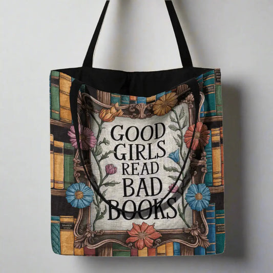 Good Girls Read Bad Books Bright & Bookish Woven Tote Offbeat Opulence