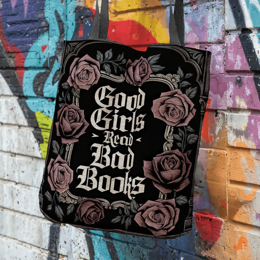 Good Girls Read Bad Books Dark Romance Woven Tote Offbeat Opulence