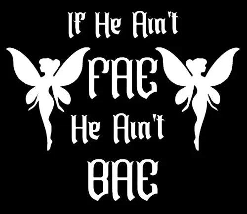 If He Ain't Fae He Ain't Bae Sticker Literary Fantasy