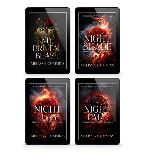 Four book covers of ebooks by Melissa Cummins on a white background.