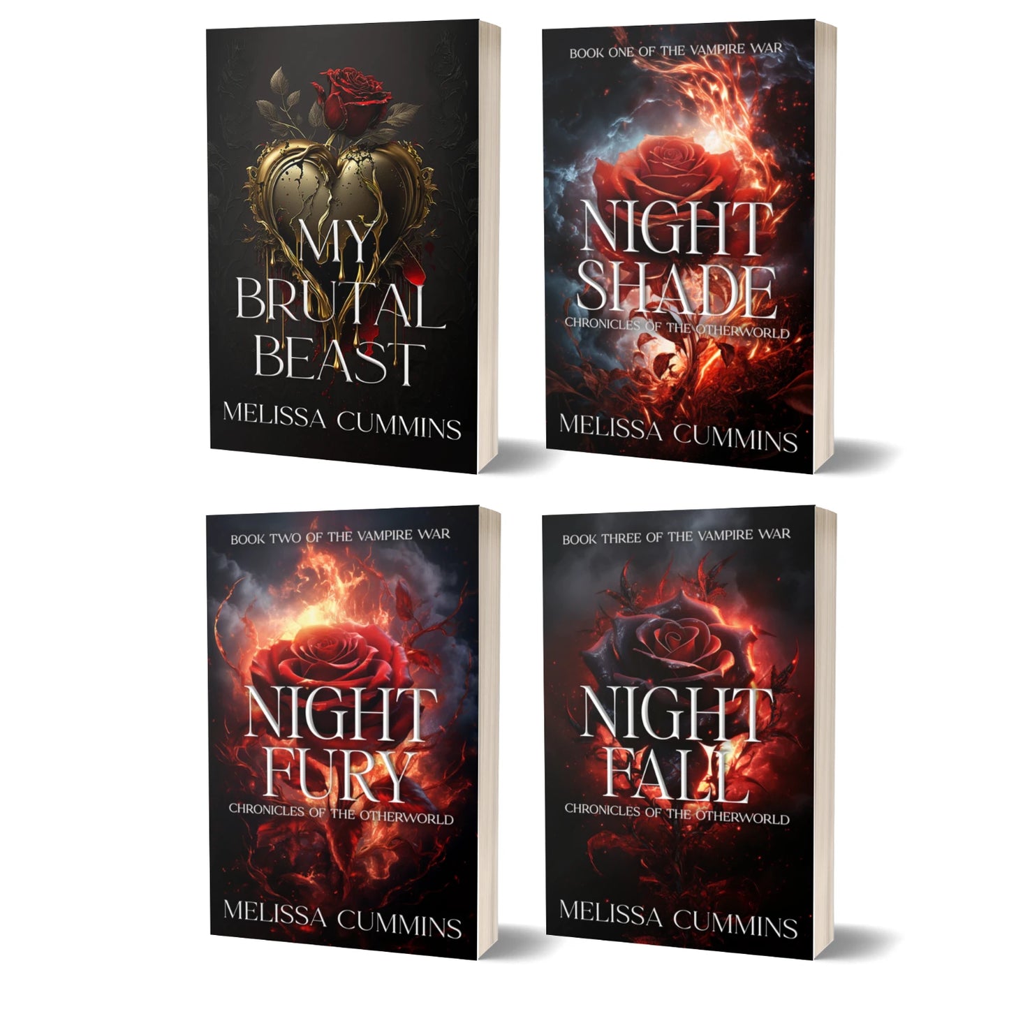 Four book covers from the 'Vampire War' series by Melissa Cummins on a white background.