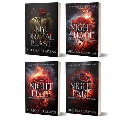 Four book covers from the 'Vampire War' series by Melissa Cummins on a white background.