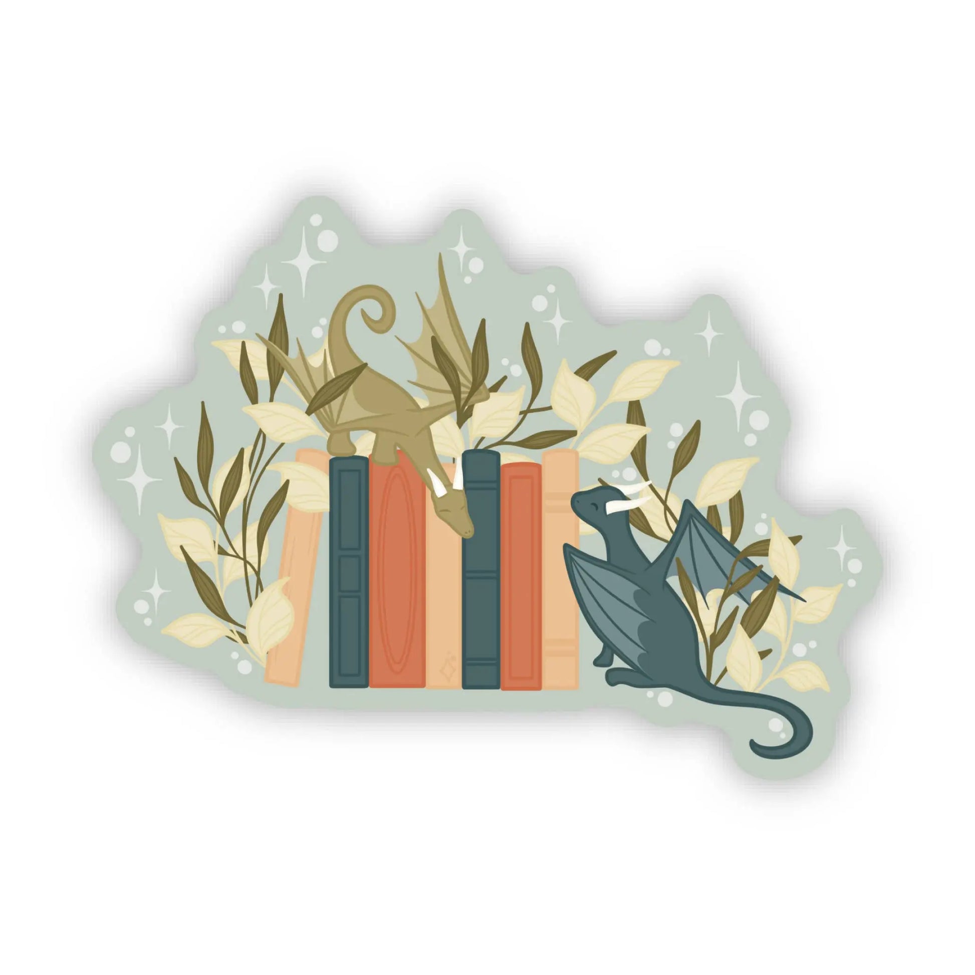Meaggie Moos - Book Dragon Bookshelf Waterproof Vinyl Sticker The Secret Garden Bookery