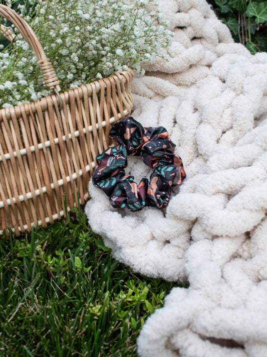 Meaggie Moos - Bookish Satin Scrunchie | Burgundy Books The Secret Garden Bookery