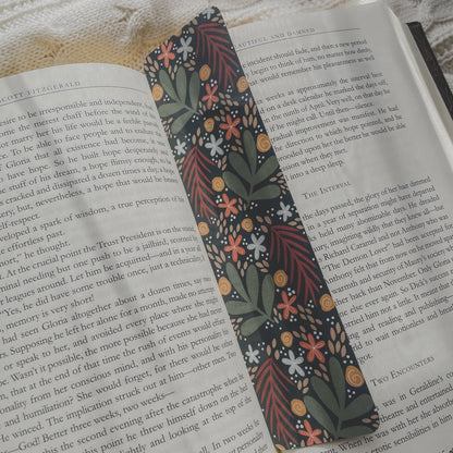 Meaggie Moos - Dark Florals Hand Drawn Bookmark 2x8 | Glossy The Secret Garden Bookery