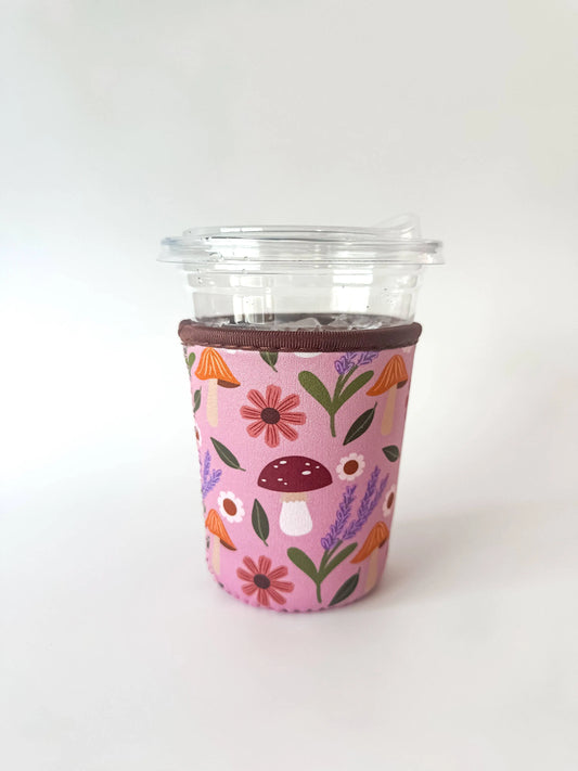 Oak Shore Collective LLC - Mushroom Garden | Iced Coffee Sleeve The Secret Garden Bookery