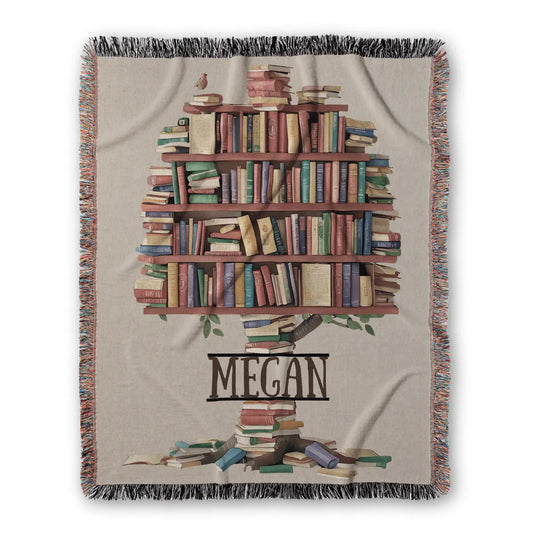 Personalized Book Tree Blanket – A Cozy Tribute to Your TBR Roots Offbeat Opulence
