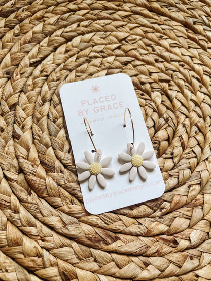Placed by Grace - Daisy Hoops I Summer Wild Flower Collection The Secret Garden Bookery