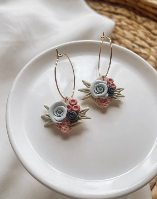 Placed by Grace - Spring Floral Hoop Earrings The Secret Garden Bookery