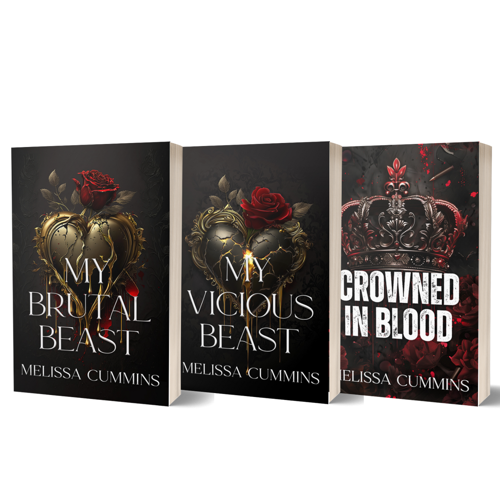 Three book covers from the 'My Brutal Beast' series by Melissa Cummins, displayed side-by-side on a clean white background.