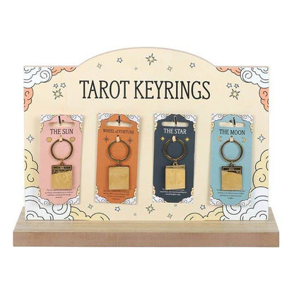 Vintage Tarot Card Keyrings, Sun, Moon, Wheel of Fortune, Star Water Moon Shop