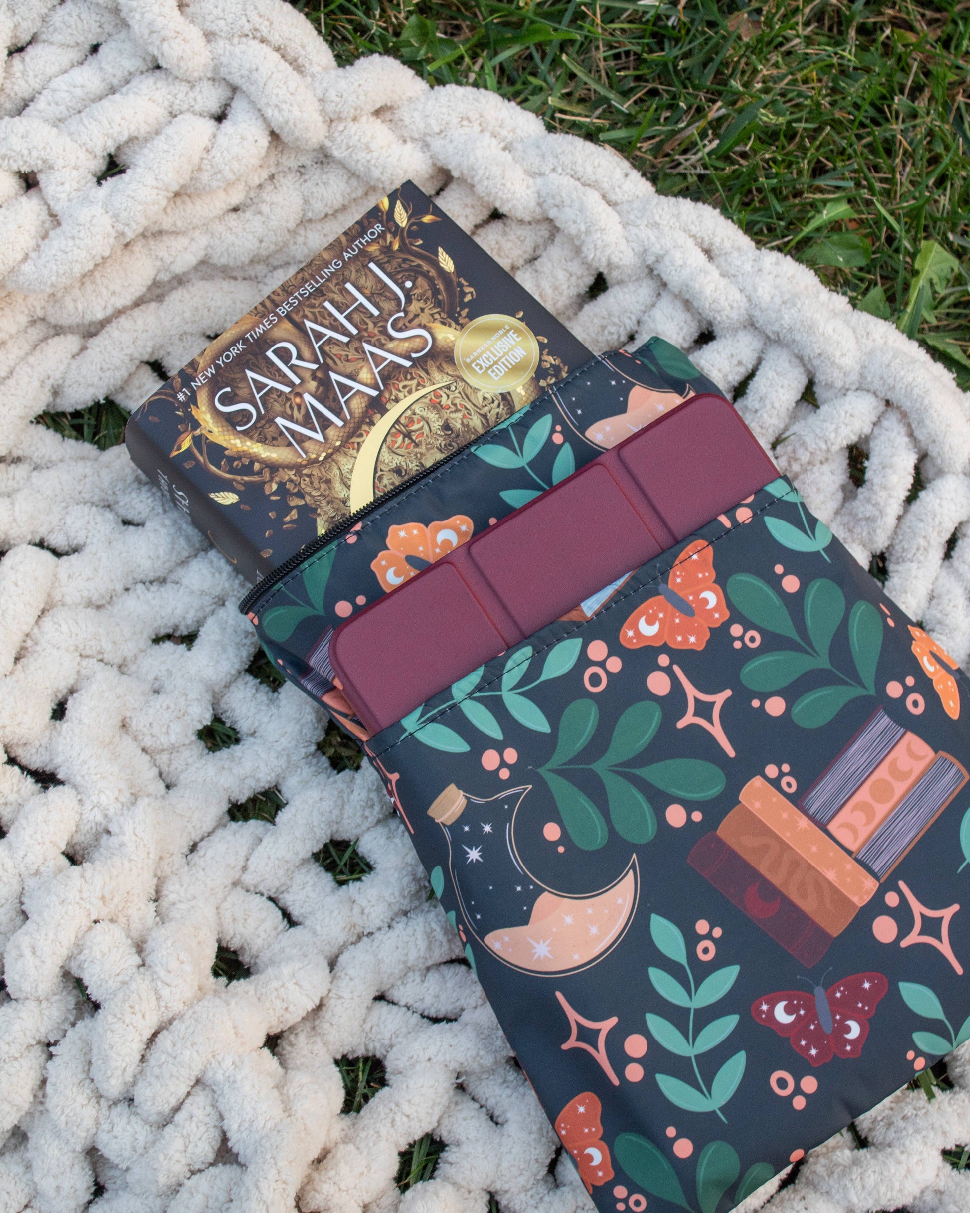 Meaggie Moos - Book / Tablet Sleeve | Burgundy Books The Secret Garden Bookery