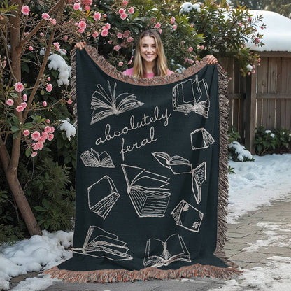 Absolutely Feral Woven Blanket – For Readers Who've Lost All Chill