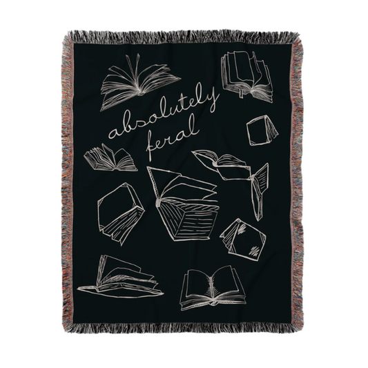 Absolutely Feral Woven Blanket – For Readers Who've Lost All Chill Offbeat Opulence